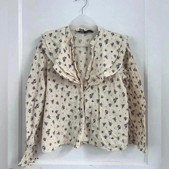 Zara floral print blouse Size XS - Picture 1 of 6